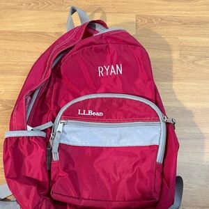 L.L. Bean Red and Gray Boys Backpack